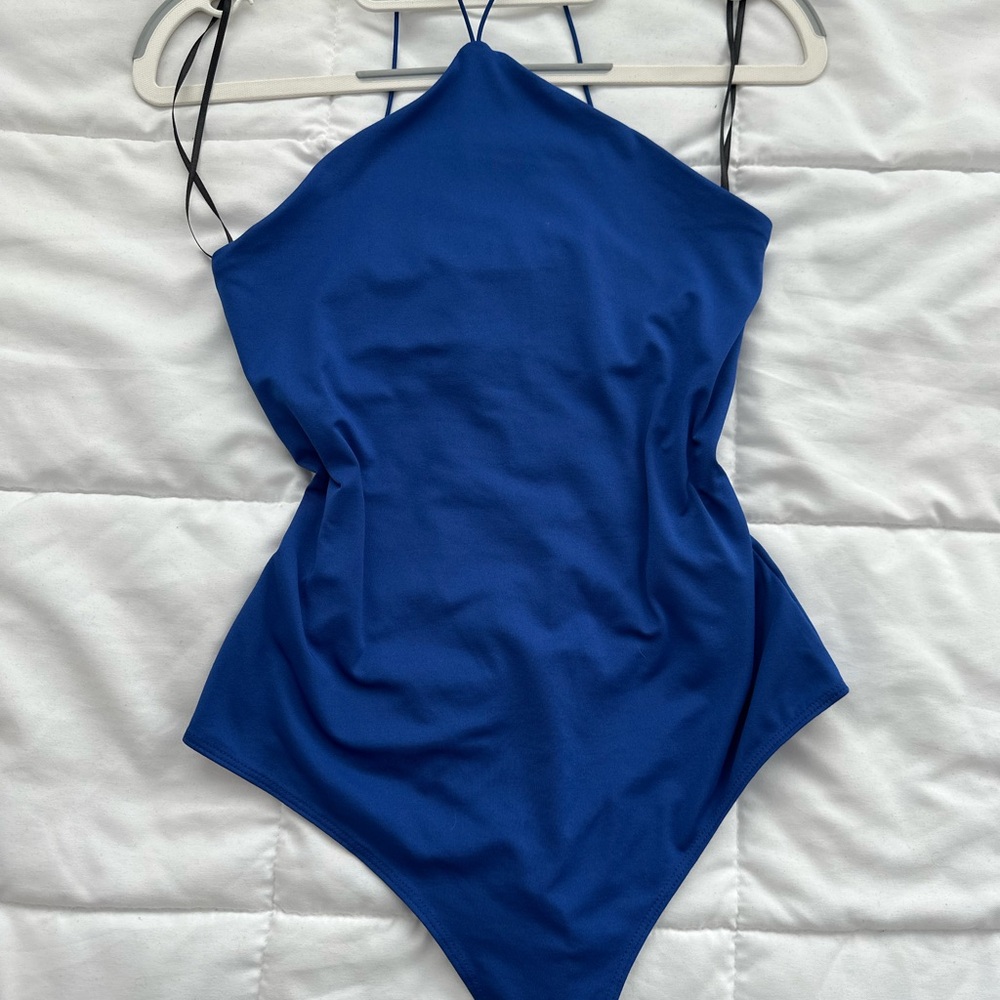 H&M Royal Blue Halter One-Piece Bodysuit